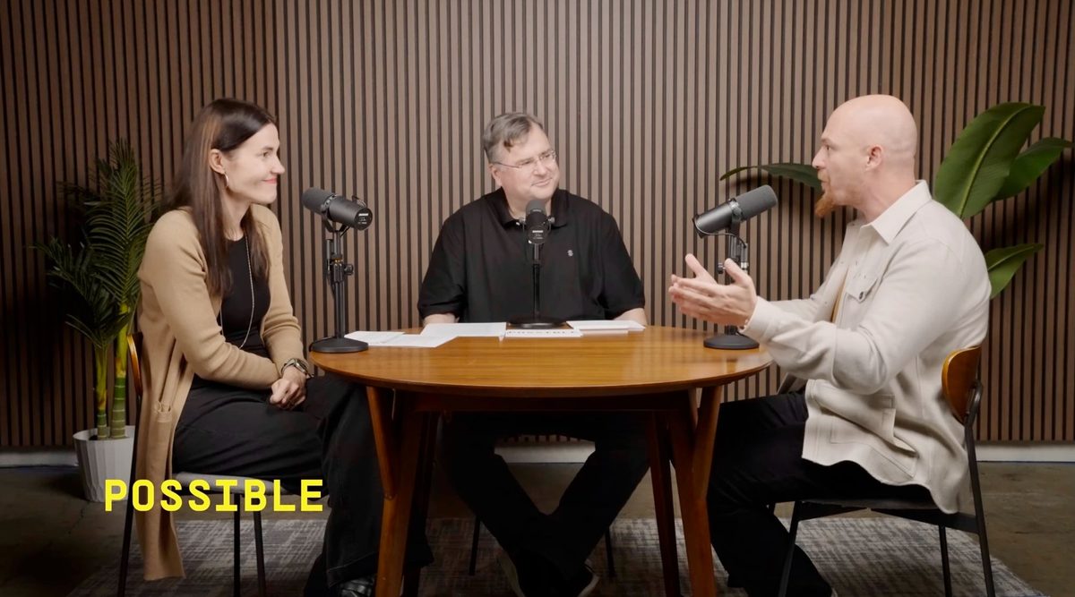 CEO recording a video podcast at Action House Napa studio